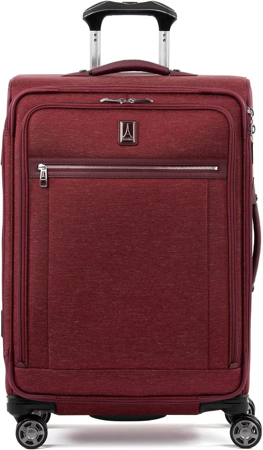 Travelpro Platinum Elite Softside Expandable Checked Luggage, 8 Wheel Spinner Suitcase, Tsa Lock, Men And Women, Bordeaux Red,