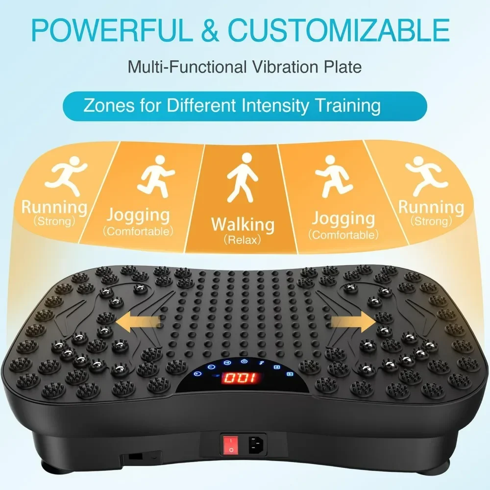 Vibration Plate Exercise Machine Whole Body Workout Vibrate Fitness Platform Lymphatic Drainage Machine for Weight Loss Shaping.