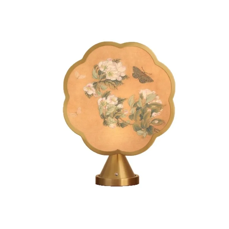Aesthetic screen embroidery small table lamp ornament decorative wireless touch lamp