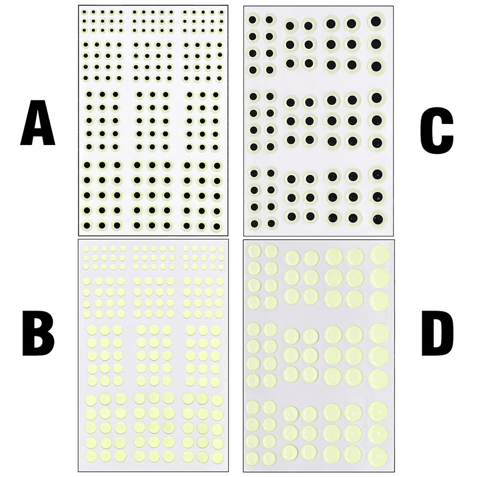 MNFT Gemischte Größe Leuchtende holografische 3D-Epoxidharz-Fischaugen zum Angeln Fliegen DIY-Köder Jig-Köder Wobbler Herstellungsmaterial 3 mm ~ 10 mm – Detail 2