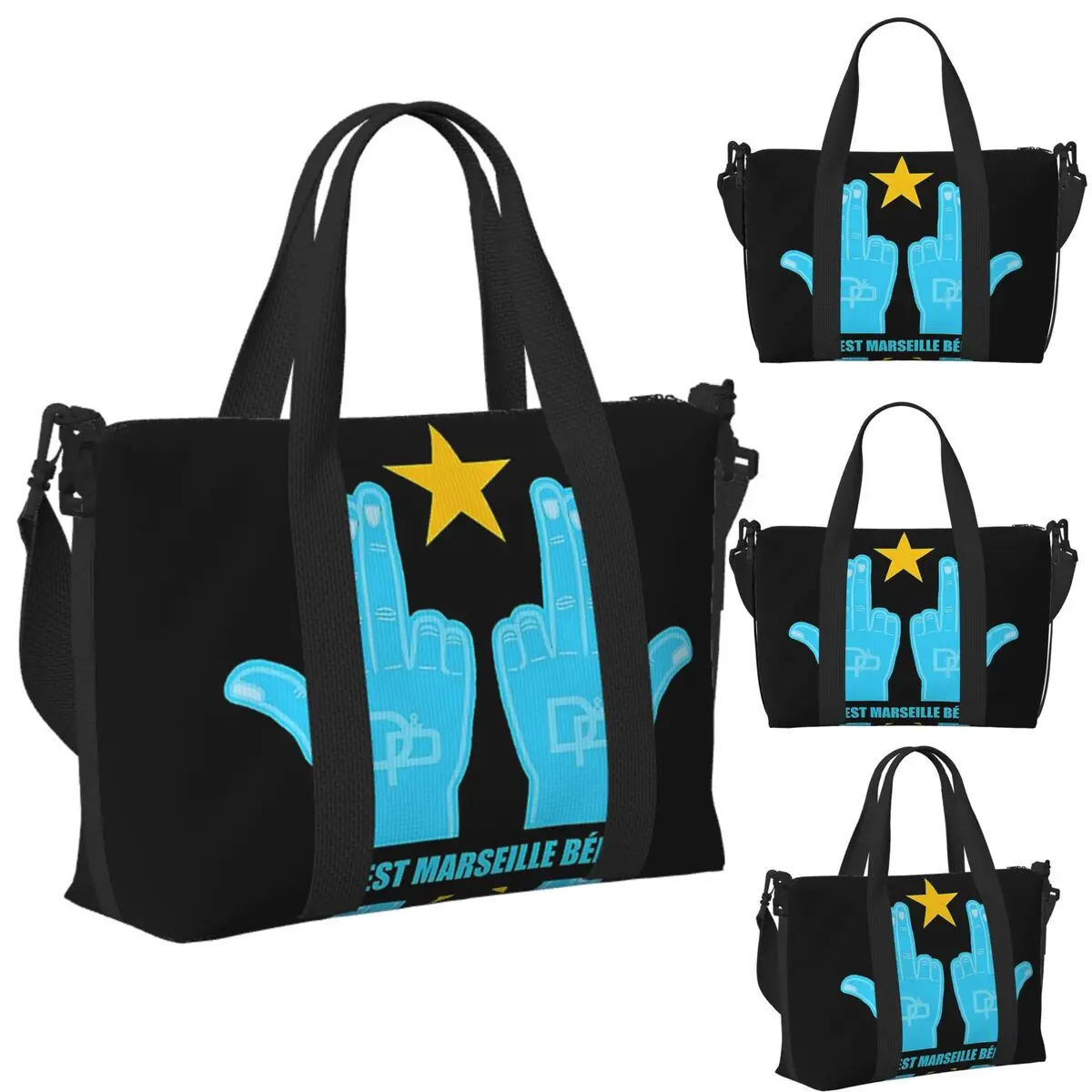 

Custom C'est Marseille Bebe JUL Beach Travel Bag Large Capacity Tote Bags for Gym Yoga Women Shopping Duffle Shoulder Bag