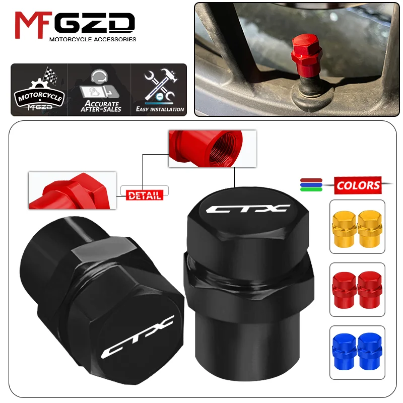 For HONDA CTX700N CTX1300 CTX750 Motorcycle Accessories CNC Aluminum Wheel Tire Valve Caps Airtight Covers ctx 700 750 1300