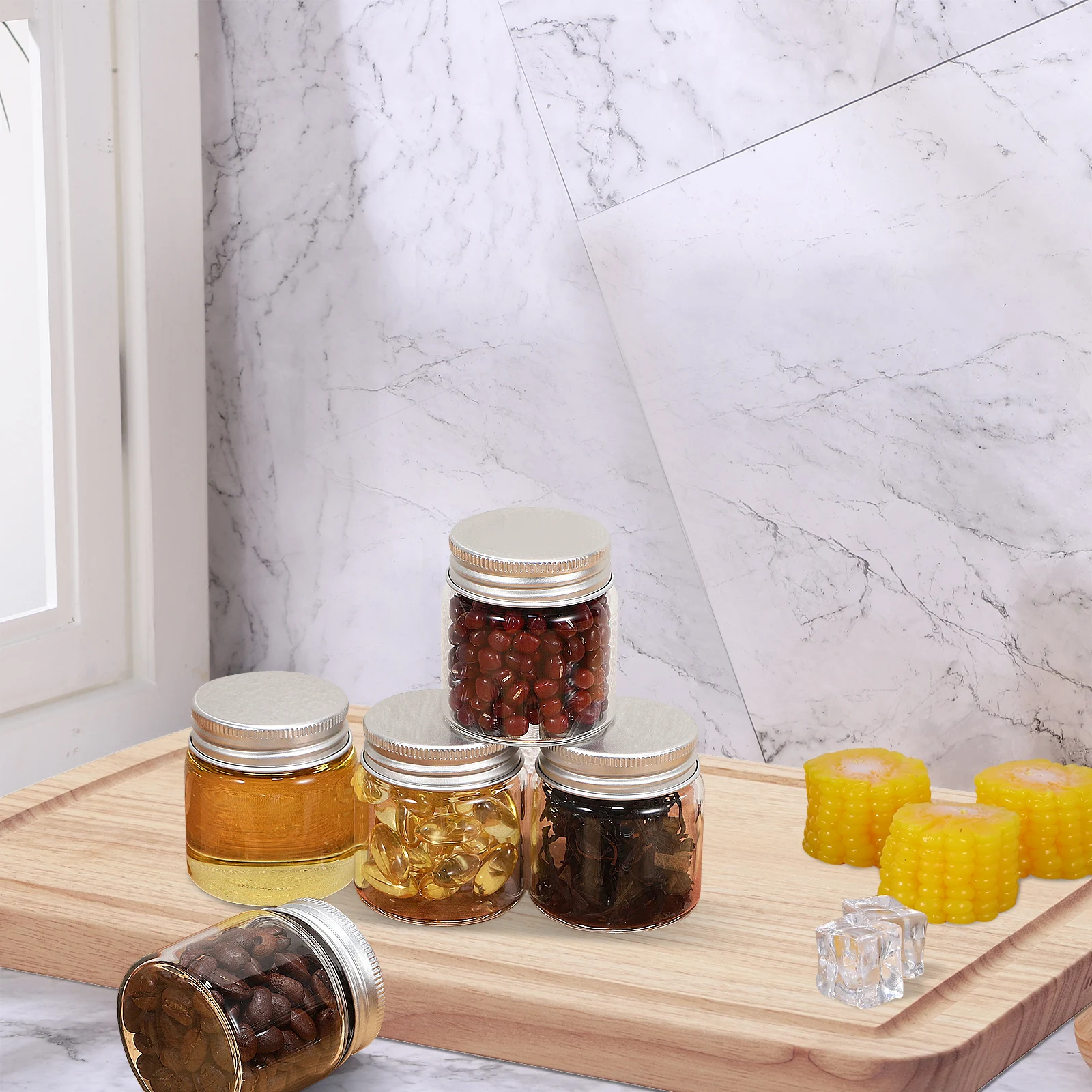 

20 Pcs Glass Jar Sealing Lid Storage Decorate Kitchen Jars Aluminum Cap Food Can