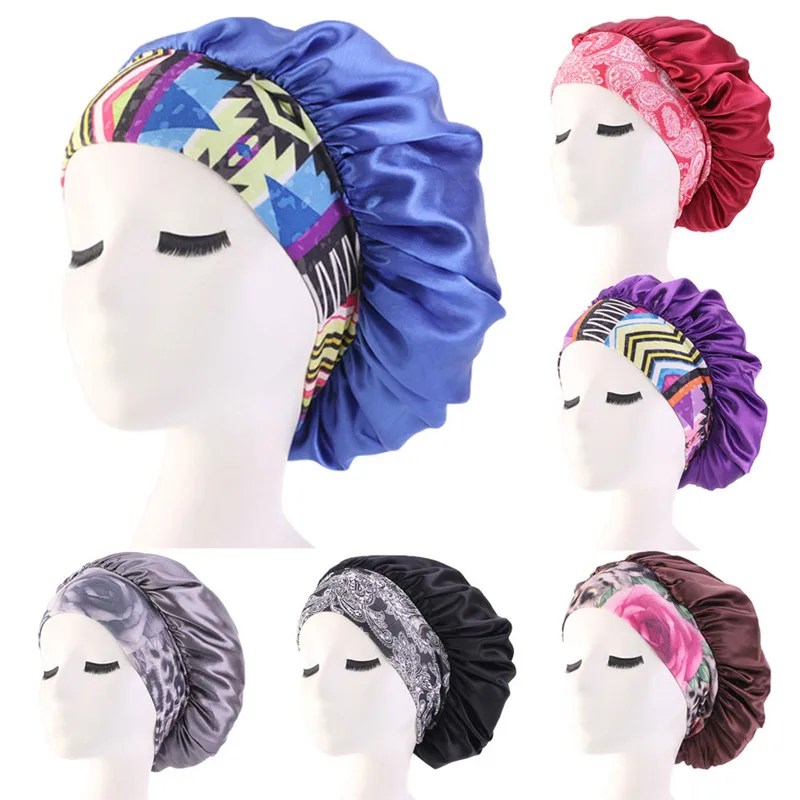 جديد الحرير قبعة النوم قبعة الليل غطاء رأس بونيه الساتان Cheveux Nuit للعناية بالشعر المجعد النساء مصمم صيانة الجمال