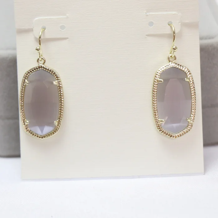 YEEVAA Dani Slate Grey Cats Eye Natural Gemstone Drop Dangle Earrings, Fashion Jewelry, Unique Gifts