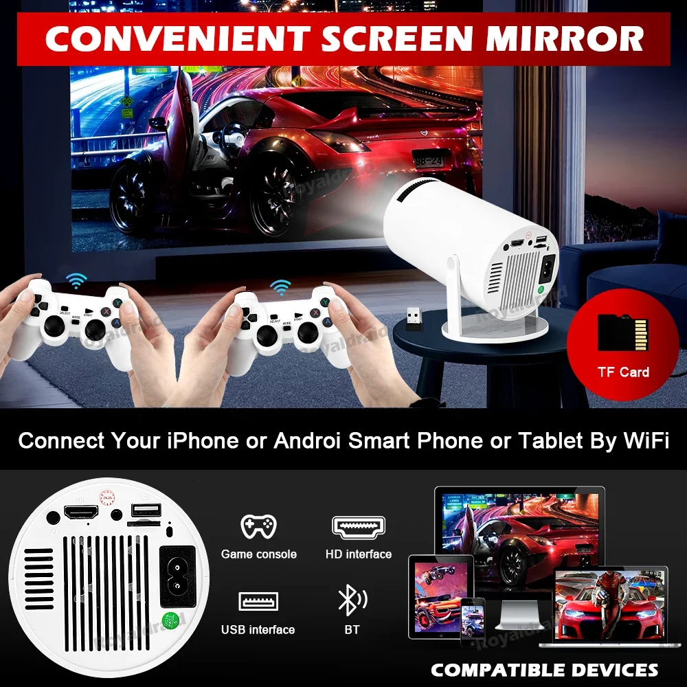 P90 Max 프로젝터 게임 4K HD 1080P Bluetooth 호환 Androd11 Proyector W 2 무선 게임 컨트롤러 내장 19000개 이상…