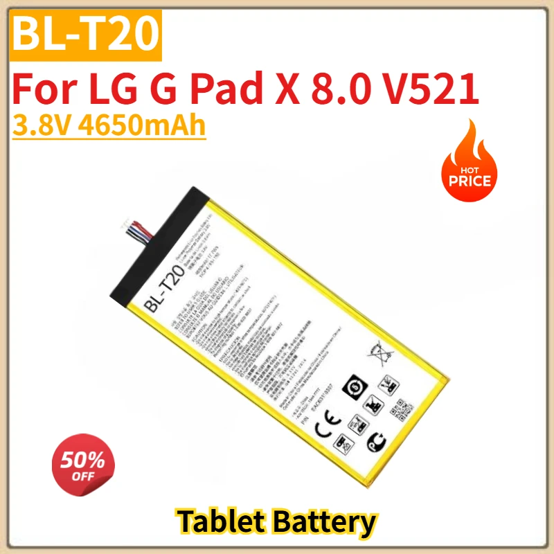 High Quality BL-T20 Tablet Battery 3.8V 4650mAh For LG G Pad X 8.0 V521 Brand New Replacement Battery