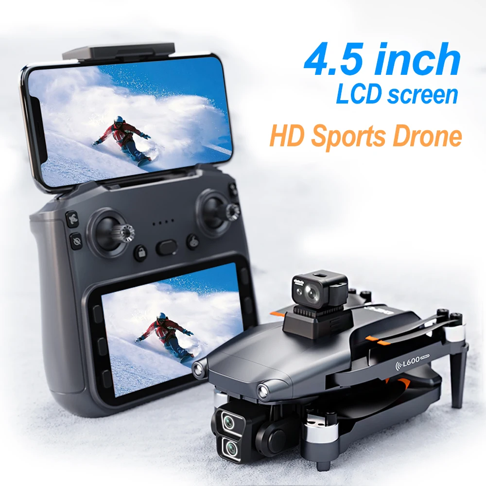 L600 Upgrade GPS Drone 4K HD Dual Camera Sports Dron 5G Digital Image Transmission LCD Screen RC Drone with Camera Brushless UAV