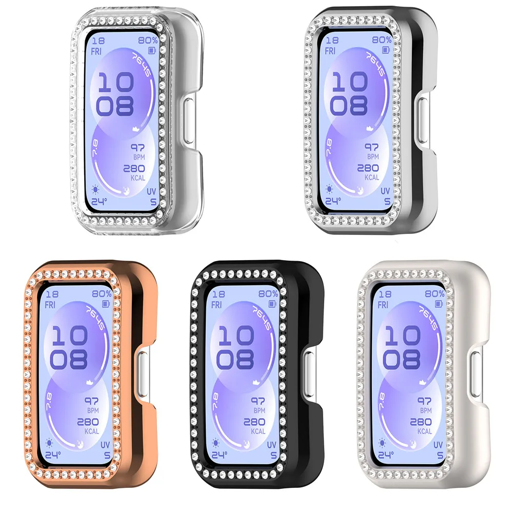 Diamond PC Case for Huawei Band 11 / 11NFC Smartwatch Hollow Hard Protector Bumper Frame Cover Accessories