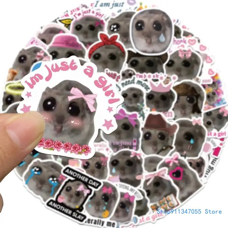 56x Funny Sad Hamster Stickers For Teens Skateboard Stickers for Phone Laptop Drop shipping