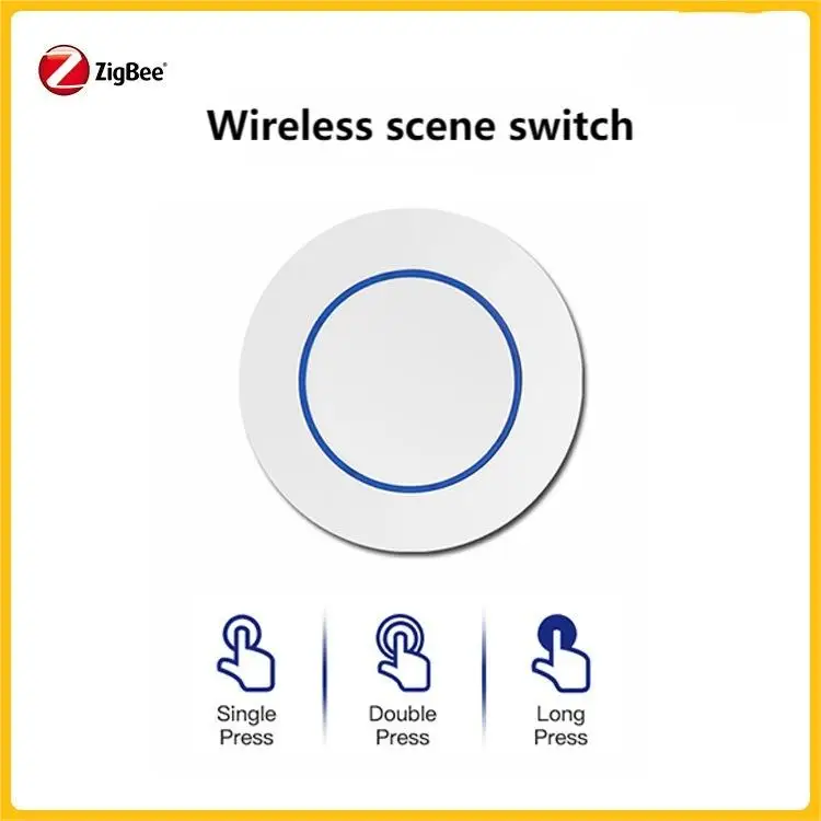 Interruptor de escena Zigbee, pegatina aleatoria de cuatro botones, interruptor de escena de cuatro botones compatible con tuya Z2M