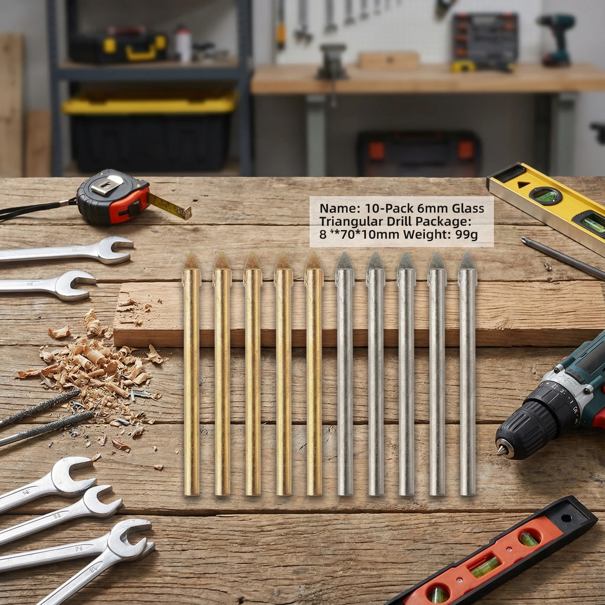 

10pcs 6mm Carbide Tile Glass Drill Bit For Ceramic Marble Glass Hole Opener Electric Drill Power Tool Accessories