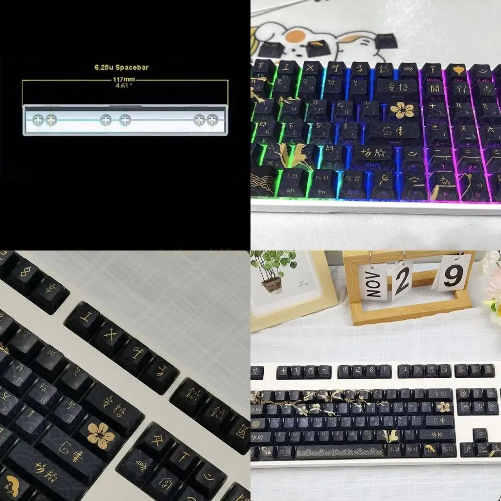 108Keys Full Set Customizeds PBT Dawns Theme Keycap Dye Sublimations Keycaps for 60 80 61 64 68 75