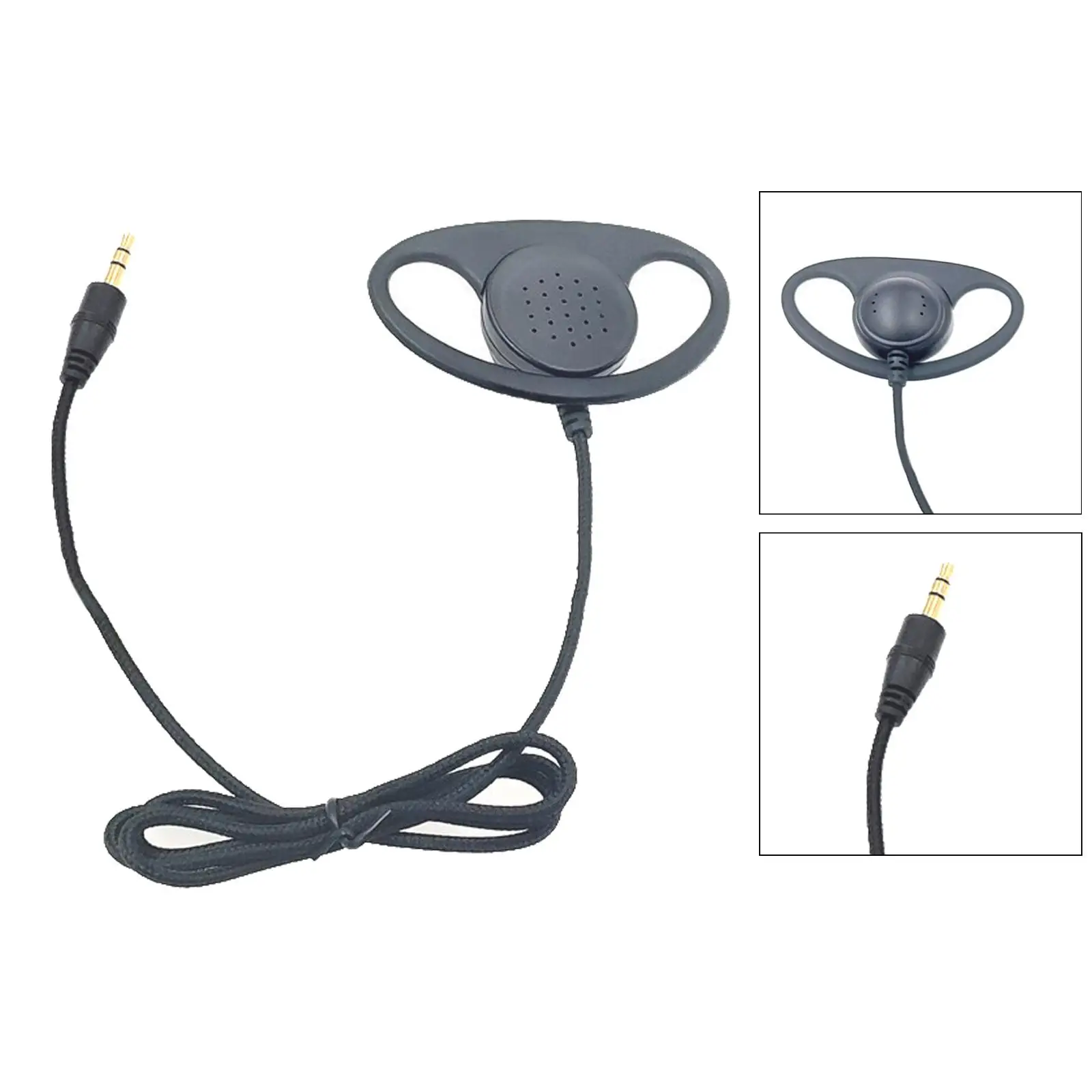 Ear Hook Mono Wired Headset 3.5mm Plug Unilateral Earphone Comfortable Design for Study and Business Use