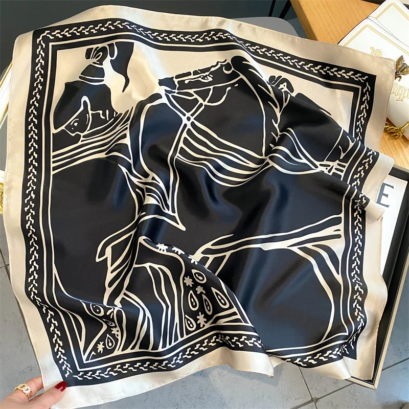 Sciarpa di seta reale al 100% nuovo scialle naturale da 70CM avvolge sciarpe moda donna Foulard Bandana fascia quadrata Hijab Pashmina