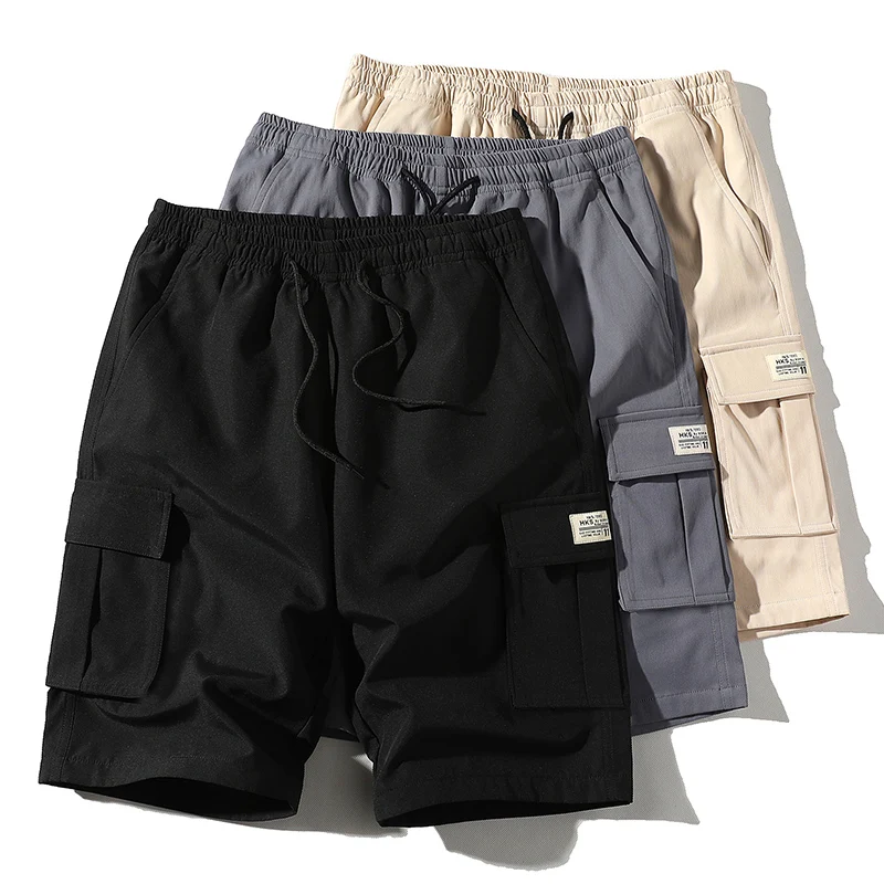 

Men's work shorts; summer comfort; multi-pocket; outdoor leisure sport beach pants; elastic waistband