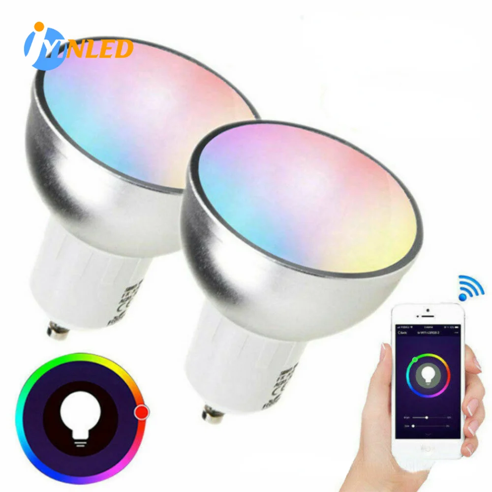 GU10 WIFI Smart LED Bulbs RGBW White Dimmable Lamps Smart Life APP Control Light Bulbs Voice