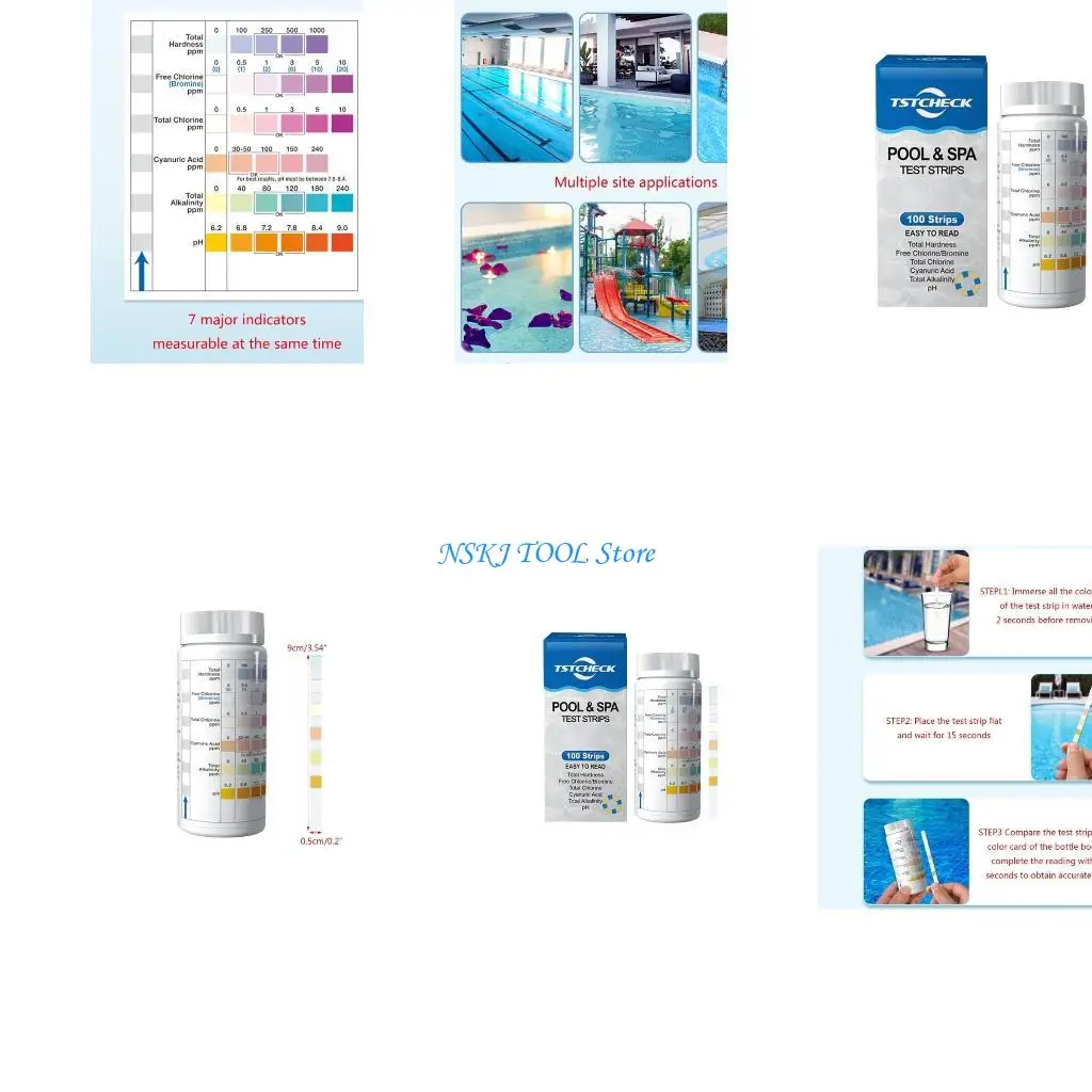 

L8RC YC007 Pool Test Strips 7 in 1 Testing for Pools and Spas Multiple Parameters