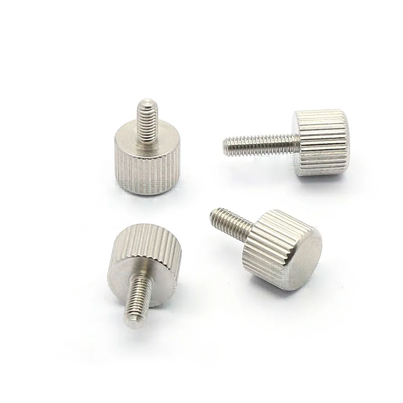 M3*6/8/10/12/14/16/20mm 303 Stainless Steel Knurl Flat Round Head Hand Tighten Thumb Screw Knurled Head Manual Adjustment Screws