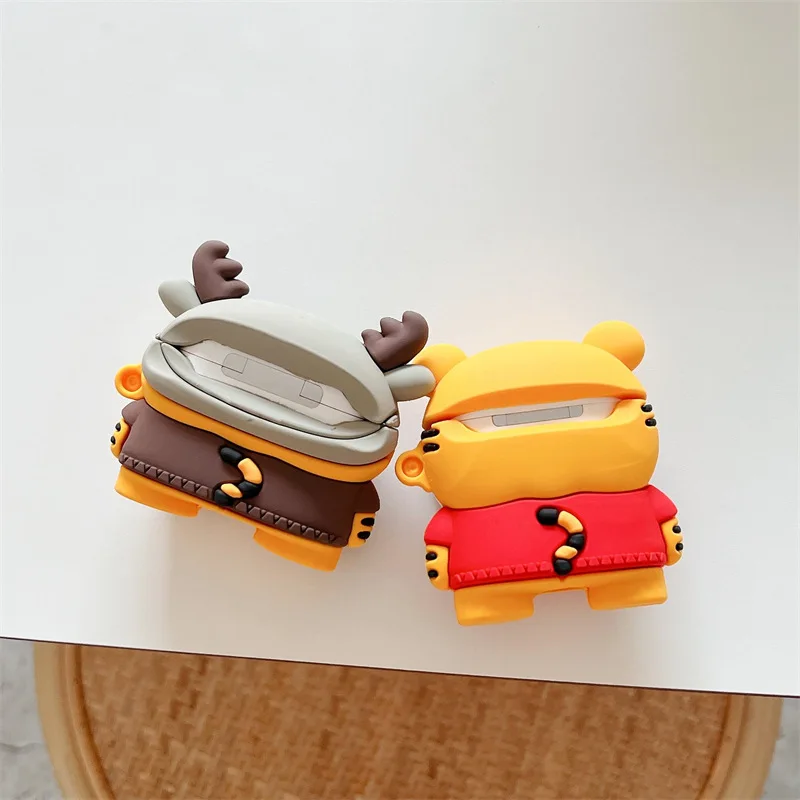 Desenhos animados Tiger Silicone Case para AirPods Pro, Headphone Cover, Caso bonito para Apple Air Pods Pro 2, 3, Earbuds Acessórios