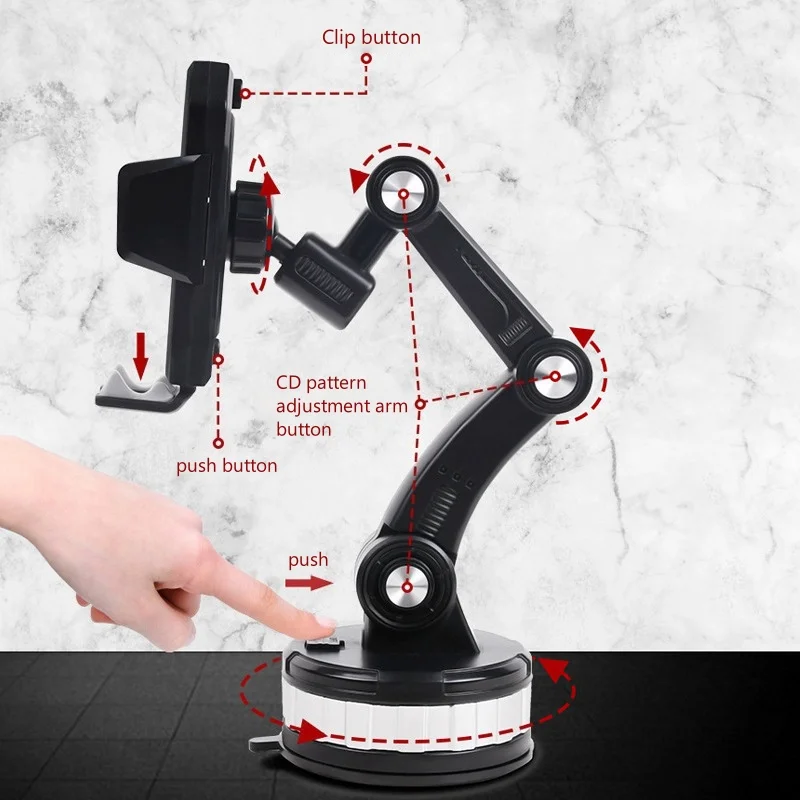 ที่วางโทรศัพท์ในรถยนต์แบบสากล ที่วางโทรศัพท์มือถือแบบดูดกระจกหน้ารถ เหมาะสำหรับ iPhone, Samsung, Xiaomi