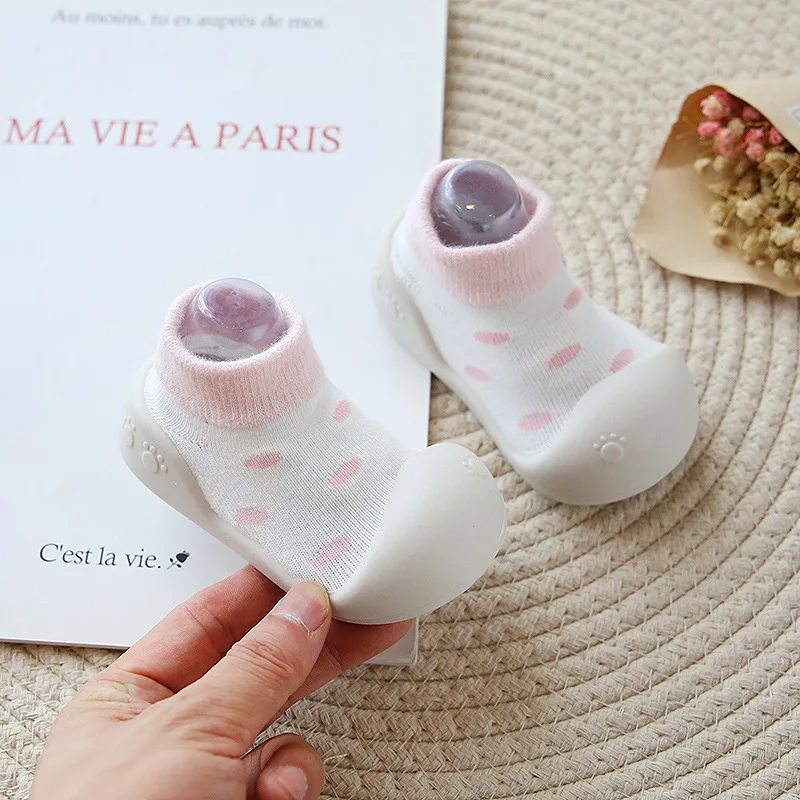 Cute Baby Socks Shoes Infant Color Matching Cute Kids Boys Shoes Doll Soft Soled Child Floor Sneaker First Walkers Toddler Girls