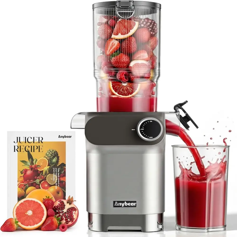 

Cold PrJuicer 200W Masticating Slow Juicer 4.3" Large eed Chute it Whole ruits Vegetables | Upgraded Auger | Tritan Material | B