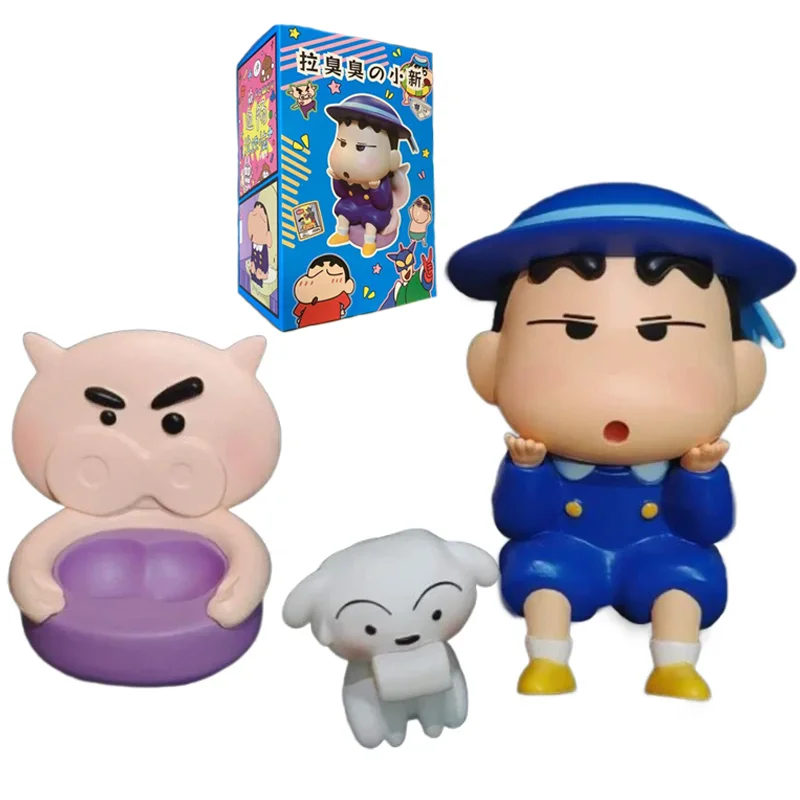 10cm Crayon Shin Chan Figurine School Uniforms Nohara Shinnosuke Action Figures Stinky PVC Anime Model Collection Perimeter Toys