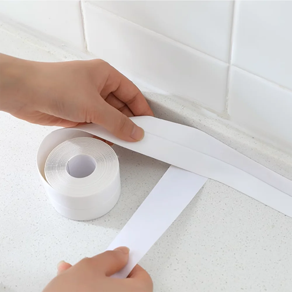 

Waterproof Wall Tape Bathroom Kitchen Adhesive Tape Contour Tape Cardboard Sealing Strip Bathroom Shower Sink Bath Caulk Tape