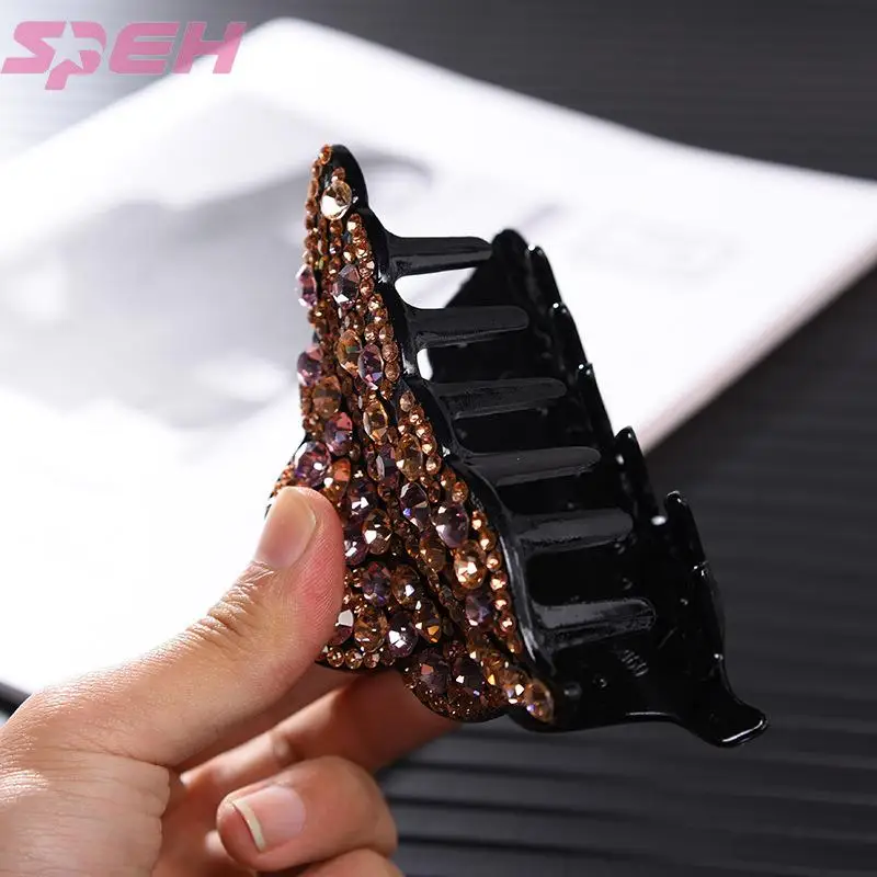 Foreign trade hot selling new grab clip acrylic diamond plate hair device exquisite horsetail clip women's hair accessories