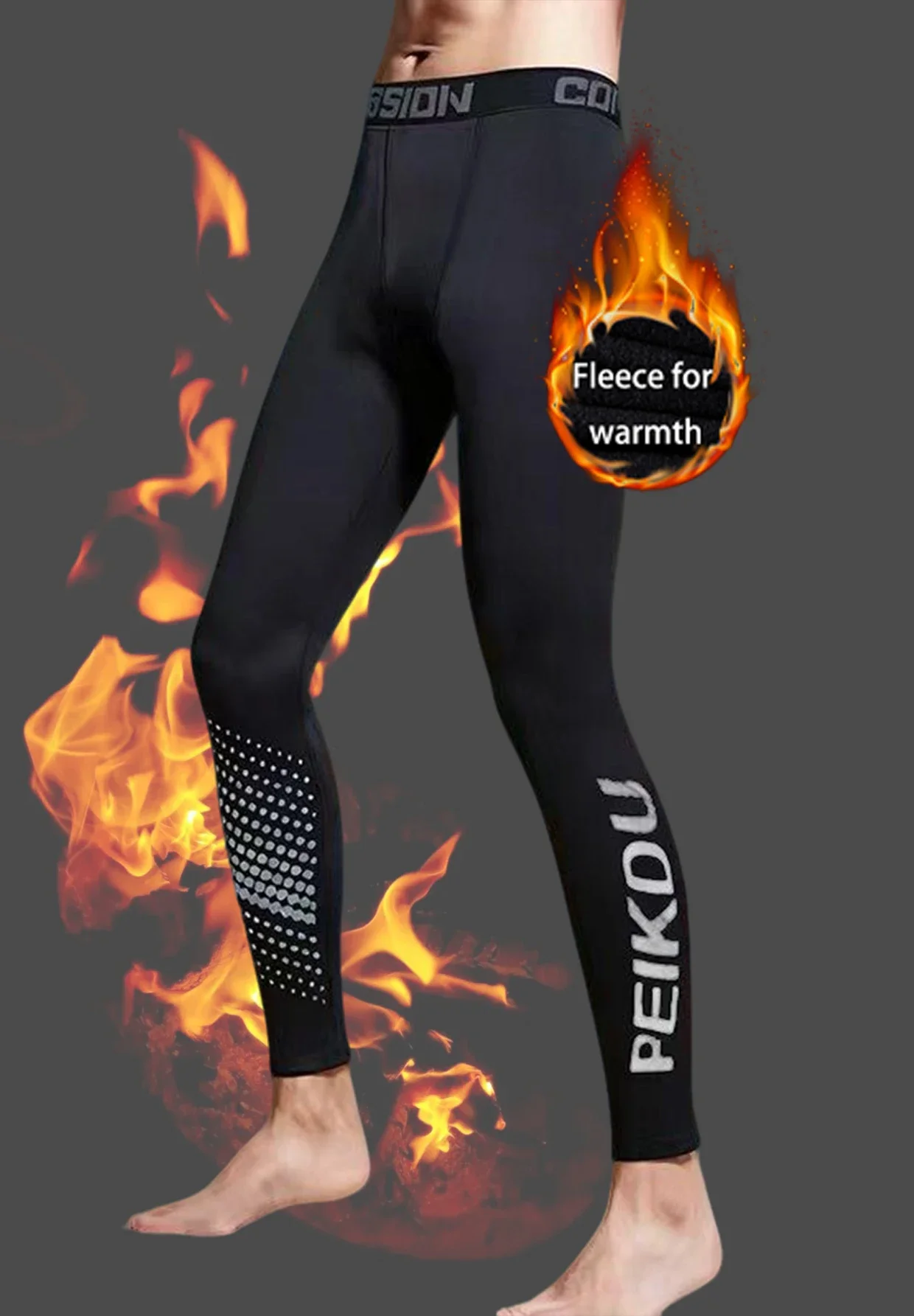 Skiing quick drying men's base tight sportswear, warm and locked in