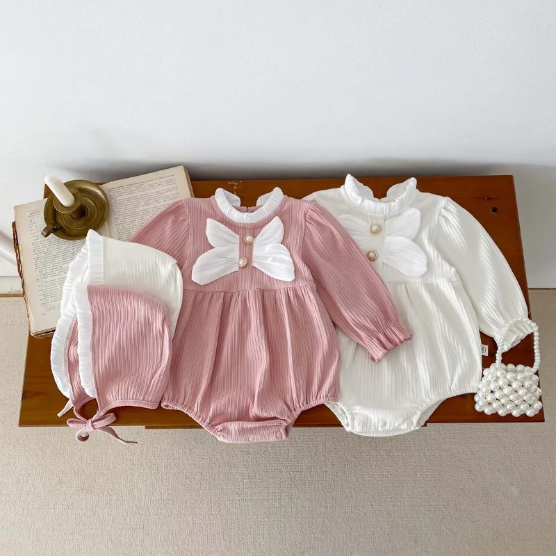 

Baby Girl Outfit Cute Pink Long Sleeve Infant Toddler Girl Romper Newborn Ins Style Birthday Princess Jumpsuit Baby Clothes