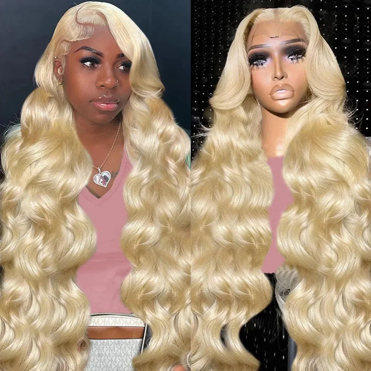 

36 40 Inch 613 Honey Blonde Colored Body Wave 13x6 HD Lace Frontal Human Hair Wig 13x4 HD Lace Front Wigs For Women 200% Density