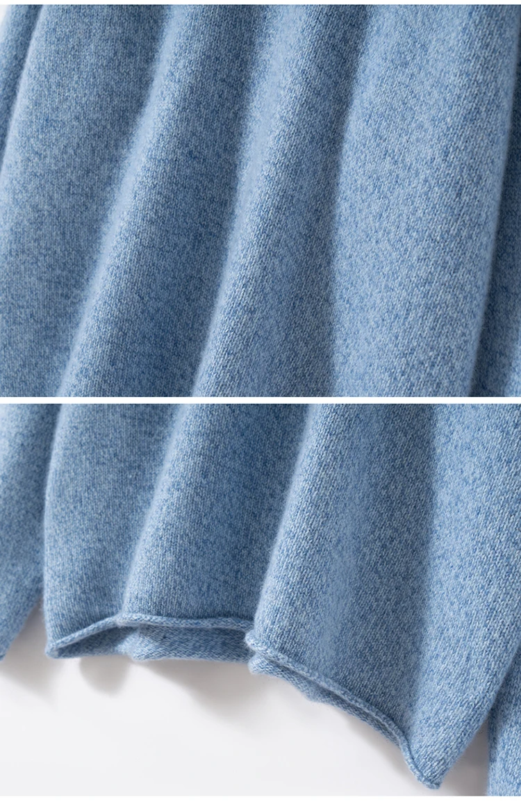 

TLOML New Women 100% Cashmere Sweater Mock Neck Pullover Casual Cashmere Knitwear Autumn Winter Thick Soft Warm Loose Comfy Tops