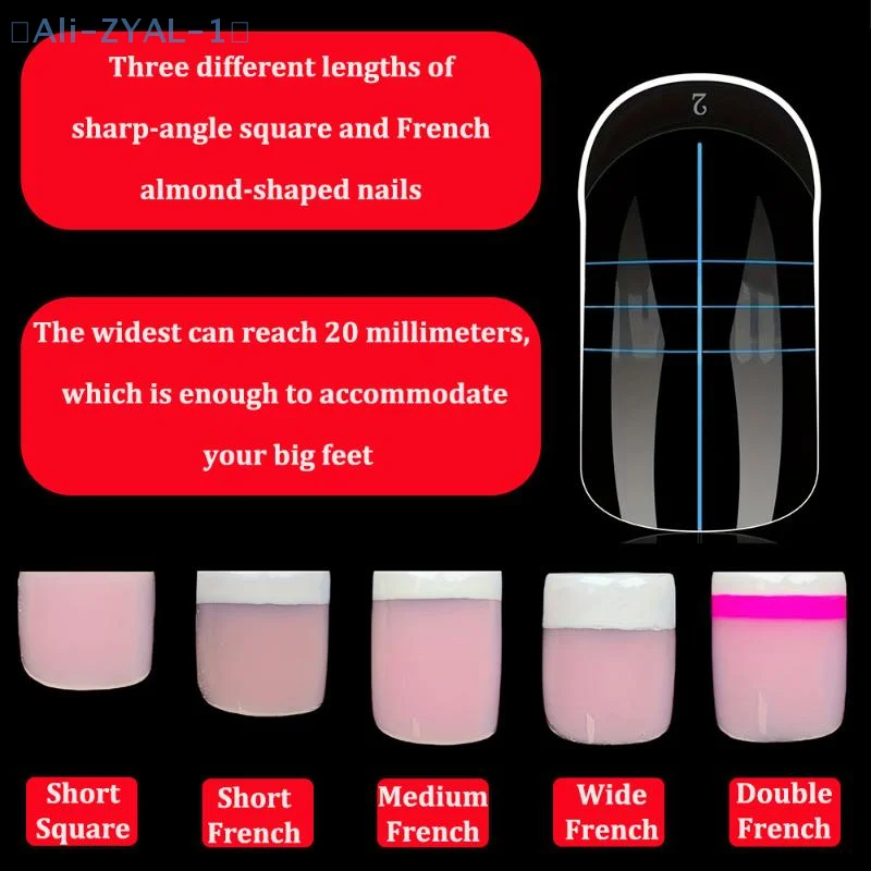 【ZYAL-1】150 قطعة/صندوق لأصابع القدم، أشكال أظافر مزدوجة لتمديد أظافر القدم، أشكال مزدوجة قابلة لإعادة الاستخدام، قوالب غطاء كاملة من الأكريليك، أشكال علوية 15 مقاسًا #3