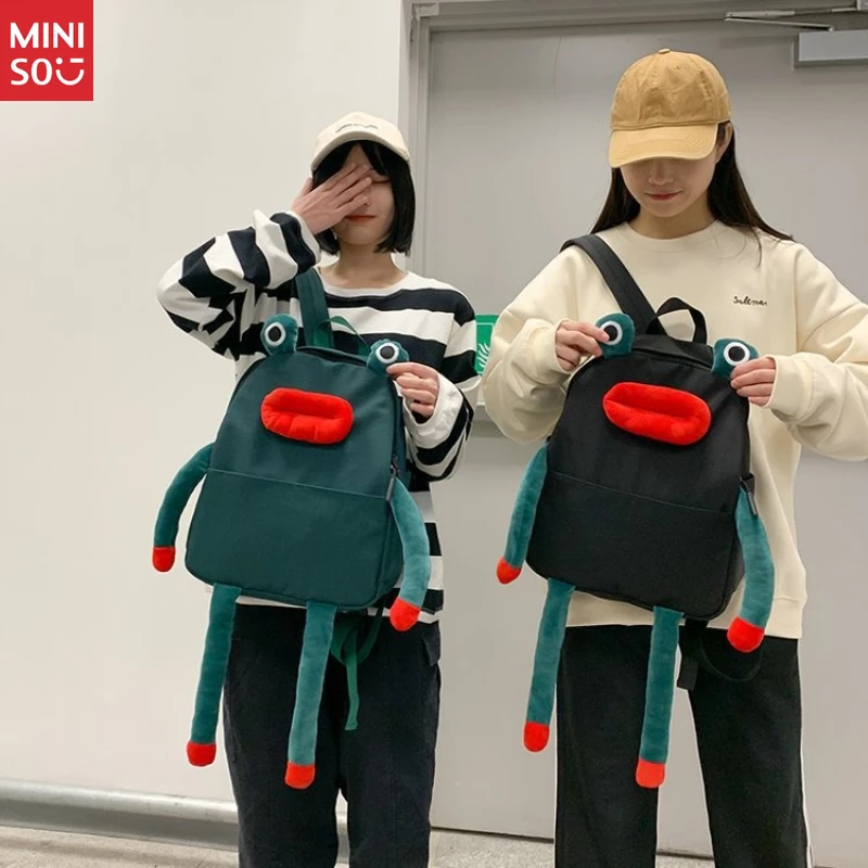 

Miniso Frog Plush Backpack | Ugly Cute Cartoon Bag, Campus & Street Fashion
