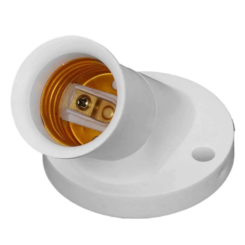 Douille de Base de lampe blanche E27, Angle de 45 degrés, vis Oblique, Base d'ampoule en plastique, supports de lampe murale, adaptateur convertisseur