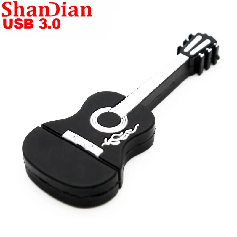 High Speed Cartoon 3.0 Flash Drive 128GB Musical Note Guitar Instrument Memory Stick 32GB Real Capacity Pen Drive Creative Gift