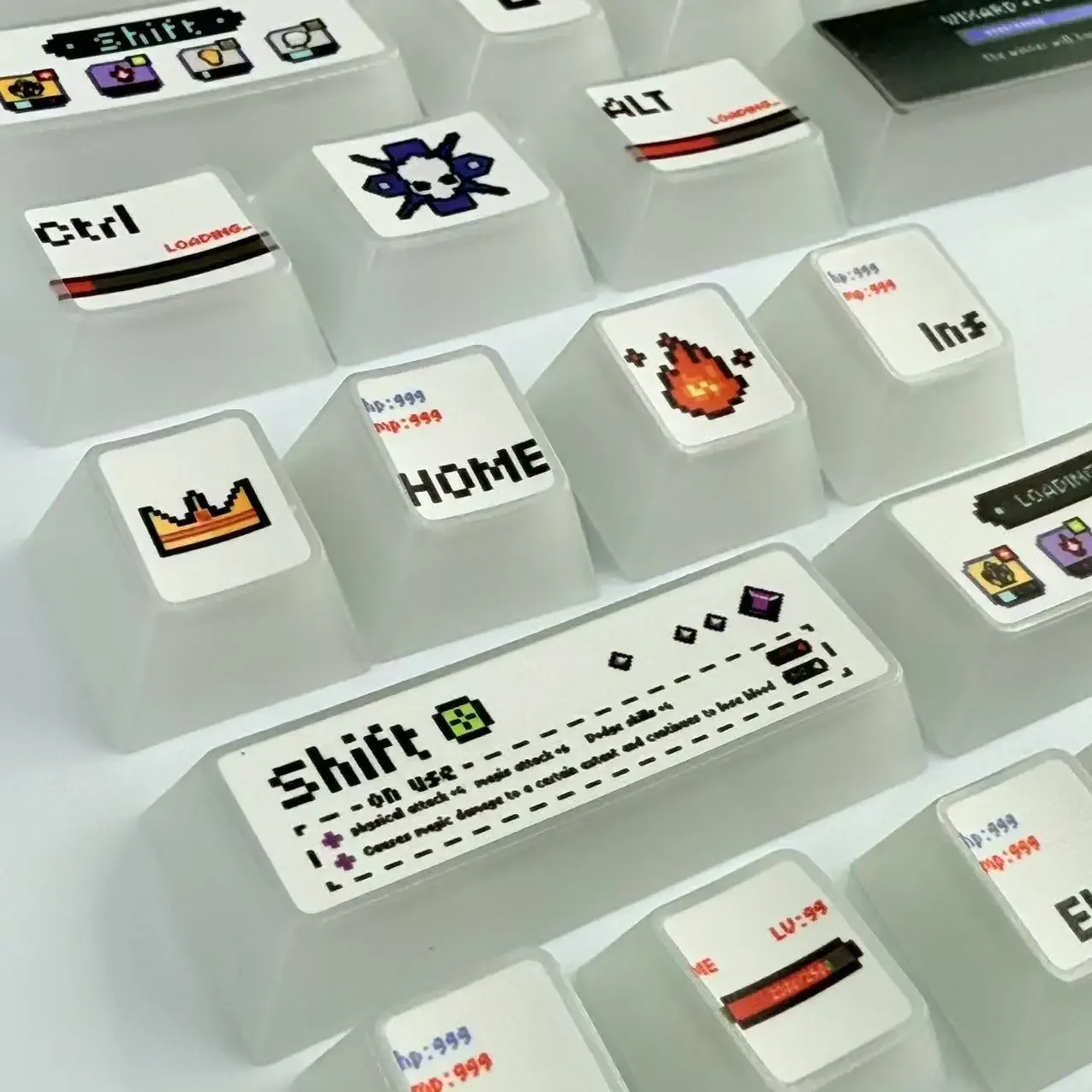 

Pixel wind keycap PC sublimation original height 115 keys suitable for mechanical keyboard neutral e-sports