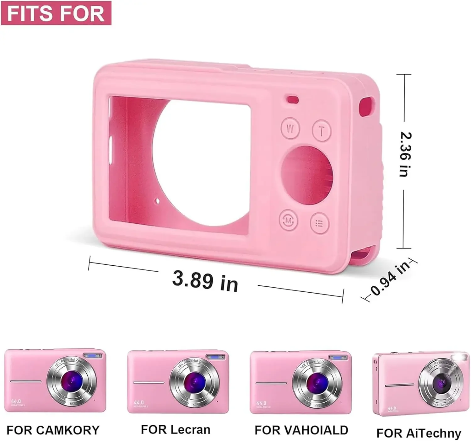 （Case Only) Digital Camera Silicone Case Compatible with CAMKORY/for Lecran/for VAHOIALD/for AiTechny FHD 1080P Kids Camera