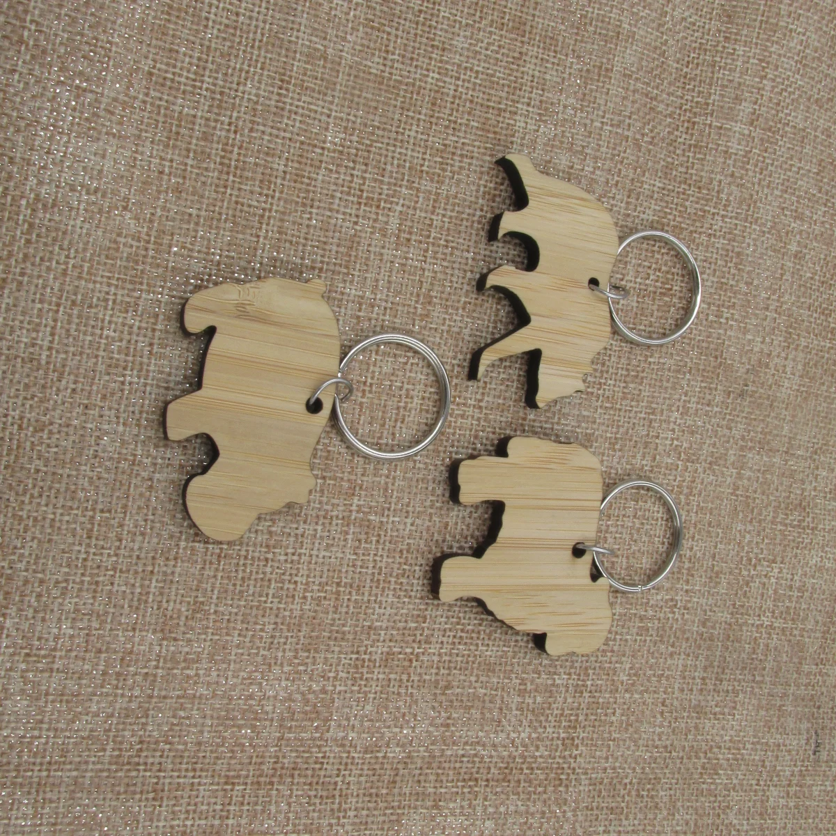 Blank Wood Keychain Wild Animal Bear Sheep Hippo Hedgehog Shape Key Ring For Engravable Laser Items Customized Gifts