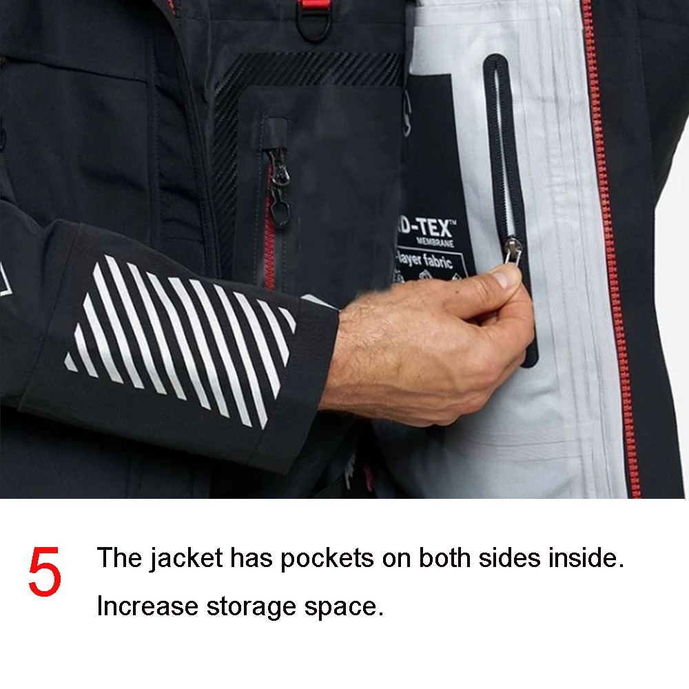 Wasserdichte Windjacke für Herren, Outdoor-Sport-Hardshell-Jacke zum Angeln, Kajakfahren, Segeln, winddichter Regenmantel zum Bergsteigen – Detail 17