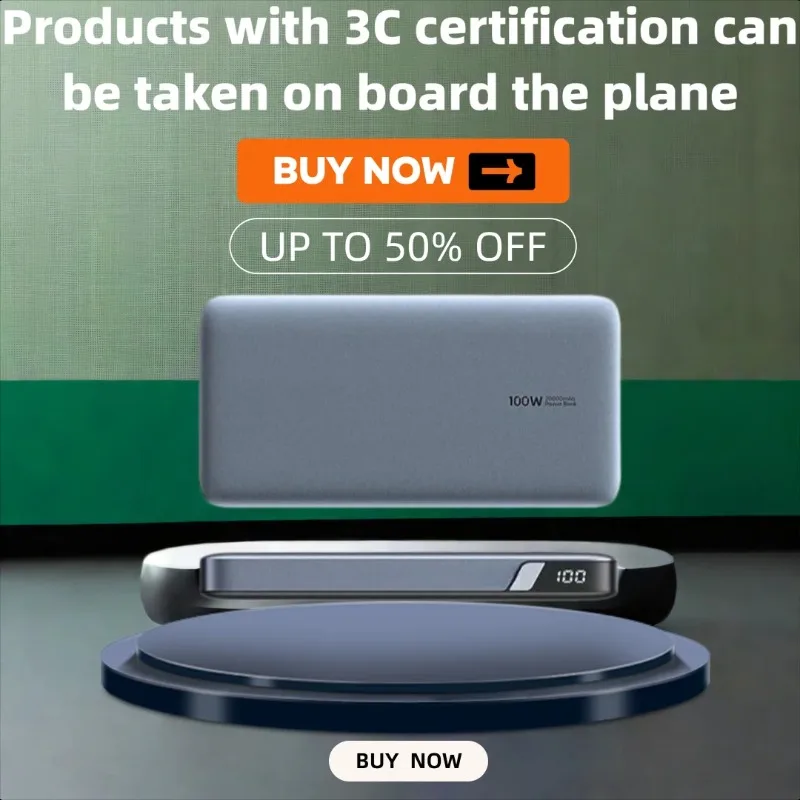 

20000mAh Large Capacity 100W Fast Charging Power Bank for Apple For Xiaomi