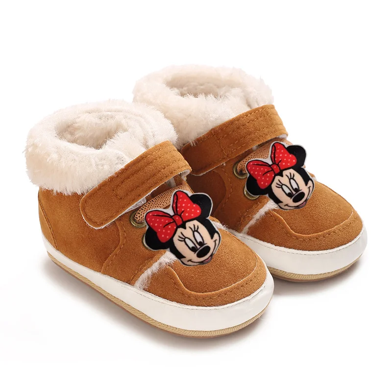 أحذية أطفال ديزني ميني ماوس الخريف والشتاء 1 سنة أحذية قطنية ميكي ماوس الكرتون حذاء طفل صغير 0-6-12 شهرا #4