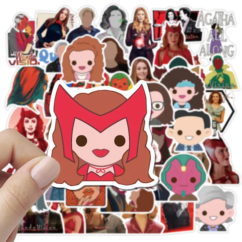 50 قطعة برنامج تلفزيوني واندا فيجن الكتابة على الجدران ملصقات سيارة الغيتار سكيت حقيبة الدراجة المحمول الهاتف ملصق مضاد للمياه للأطفال