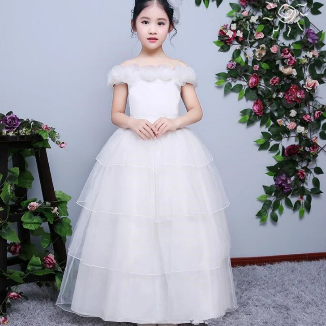 

Flower Girl Dresses For Wedding Party Embroidered Sleeveless Princess Girl Formal Dress First Communion Dress