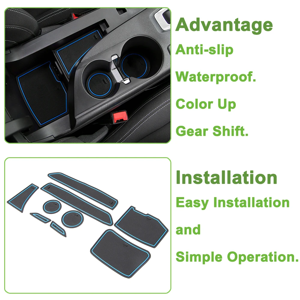 Door Groove Gate Slot Mat Cup Coaster Anti-Slip Pad for Chevrolet Camaro 2017 2018 2019 2020 2021 2022 2023 Interior Accessories