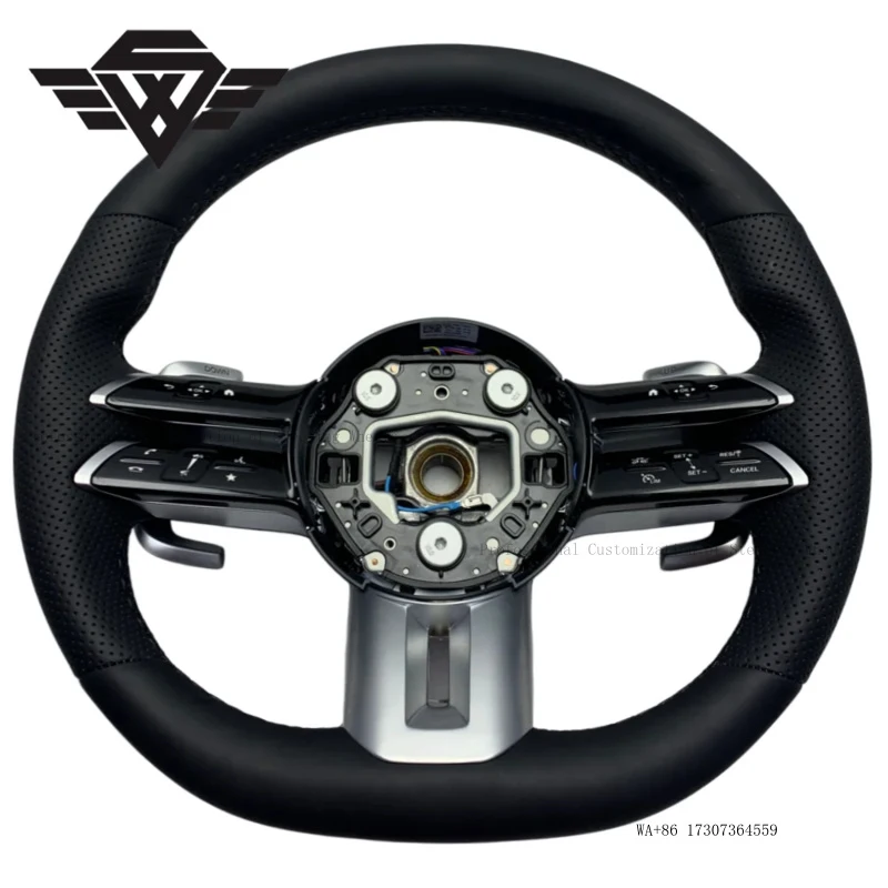 Genuine Leather Steering Wheel  Custom Interior Decoration for Mercedes Benz W212 223 809  E Class GLK Classic Design Style