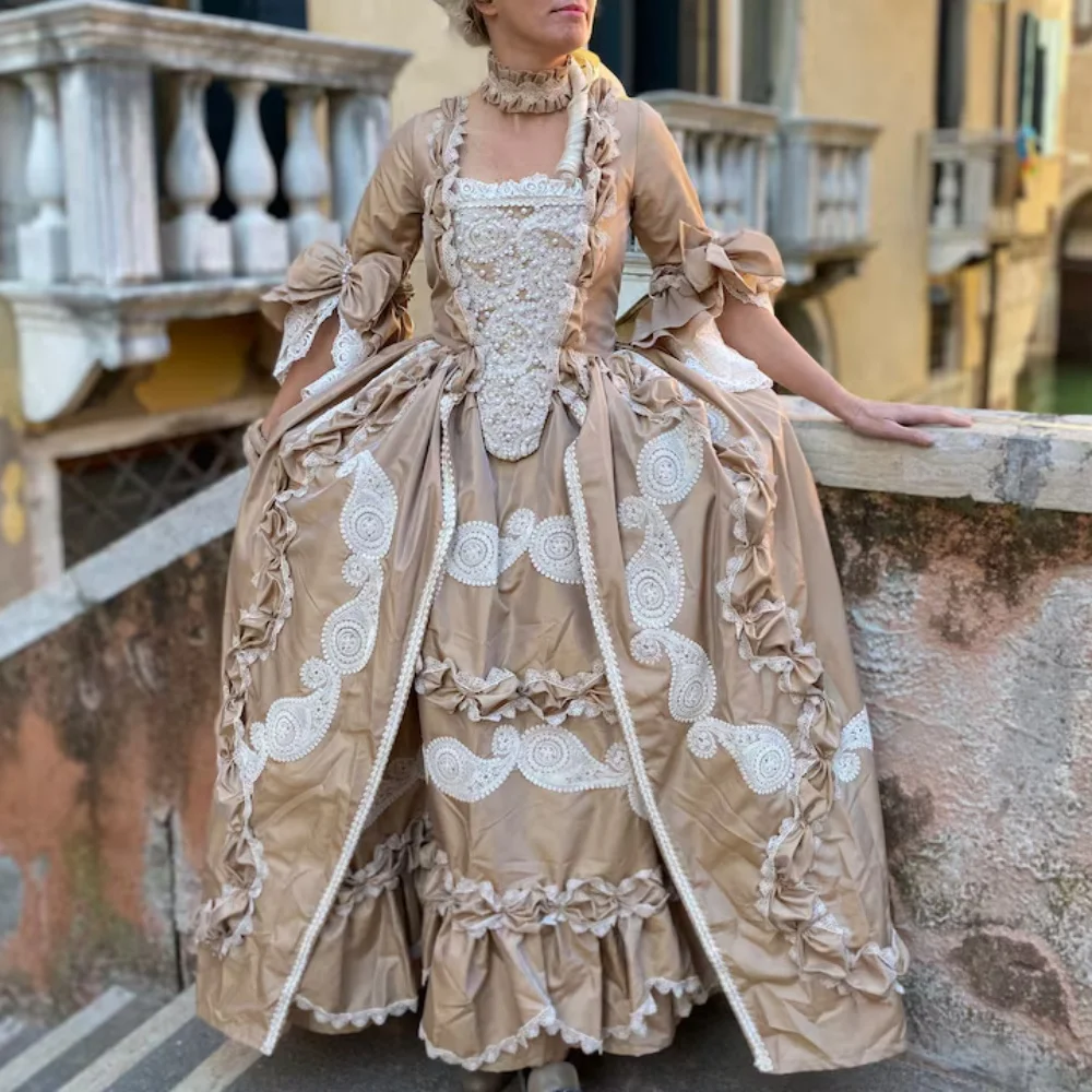 

Robe a La Francaise 1770s French Rococo Baroque Princess Dress Victorian Court Queen Marie Antoinette Ball Gown Reenactment