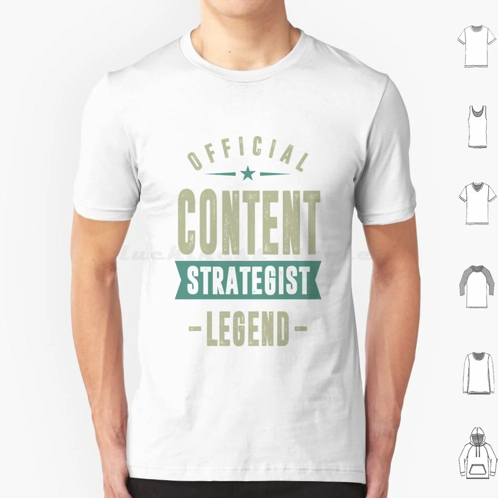 Stratégiste de contenu t-shirt grande taille 100% coton contenu stratégiste travaux travail Occupations Profession typographie contenu